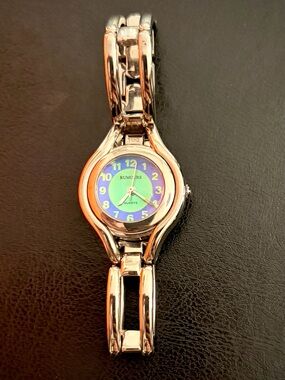 Y2K Rumours Silver Bracelet Watch with Colorful Dial